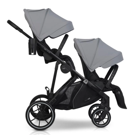 EasyGo DuoFlex Cloudy Gray 2+2 wózek bliźniaczy wielofunkcyjny